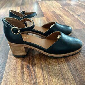 SALE!! NWOB!! PATINA PORTLAND BLACK LEATHER MARY JANE SHOES  SIZE 8.5